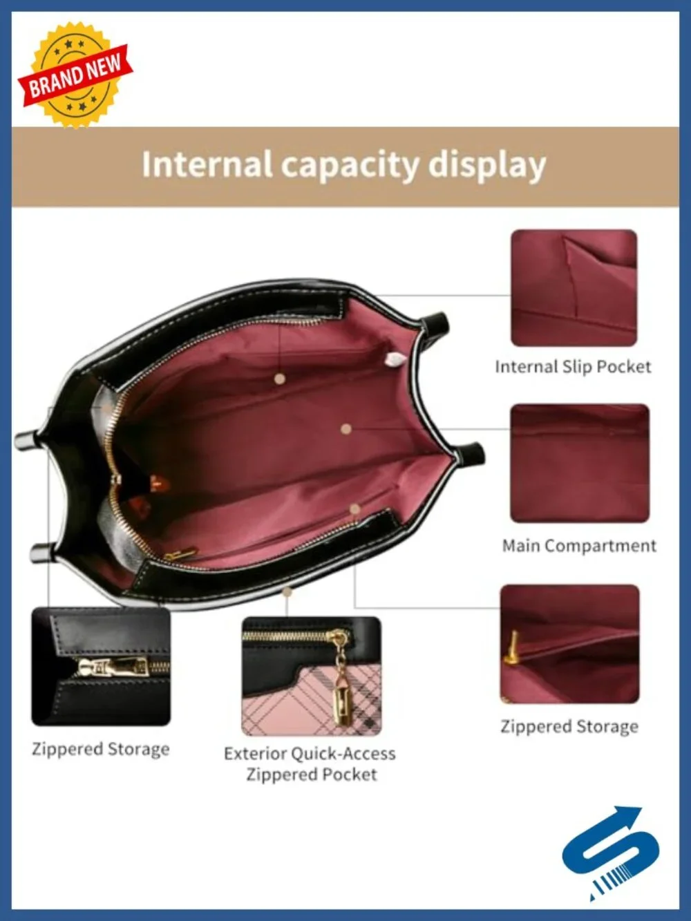 3 Pc PU Leather Tote Satchel Set with Wallet & Cardholder